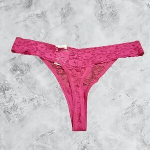 I.N.C. International Concepts Womens Lace Thong Underwear Pink Lightening XXL